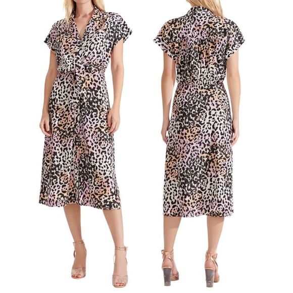 Veronica Beard Silk Wrap Dress Animal Print Size 4 - Picture 1 of 6